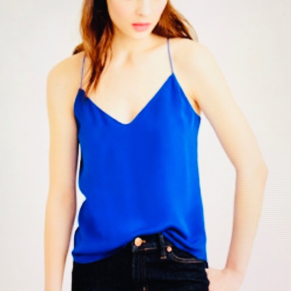 royal blue silk tank top